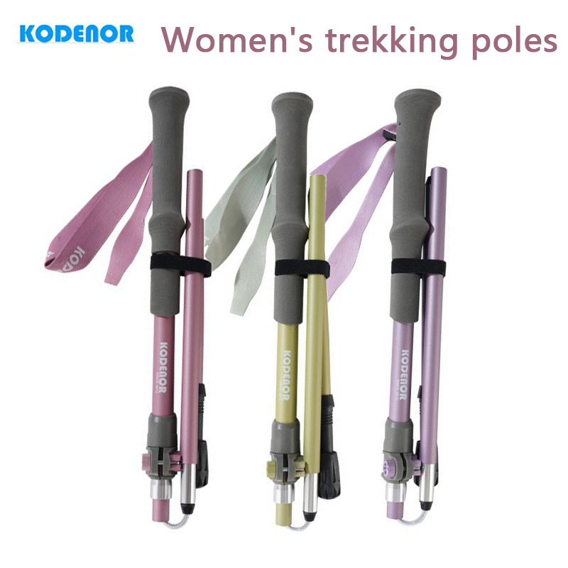 Trekking Pole Carbon - 2pcs Women 5-Section Foldable Trekking Poles