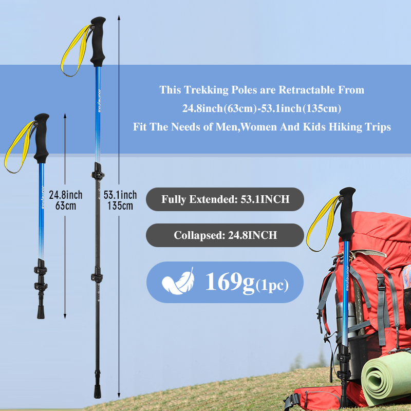 Yellow 3K Carbon Fiber Trekkin - Trekking Pole Carbon recension och pris