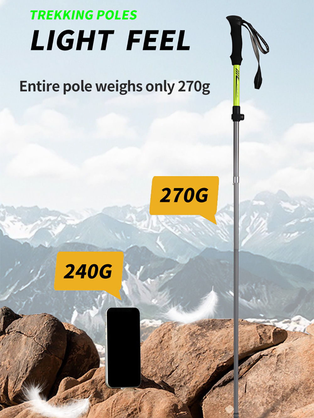 Foldable Trekking Pole 7075 Al - Trekking Pole Carbon recension och pris
