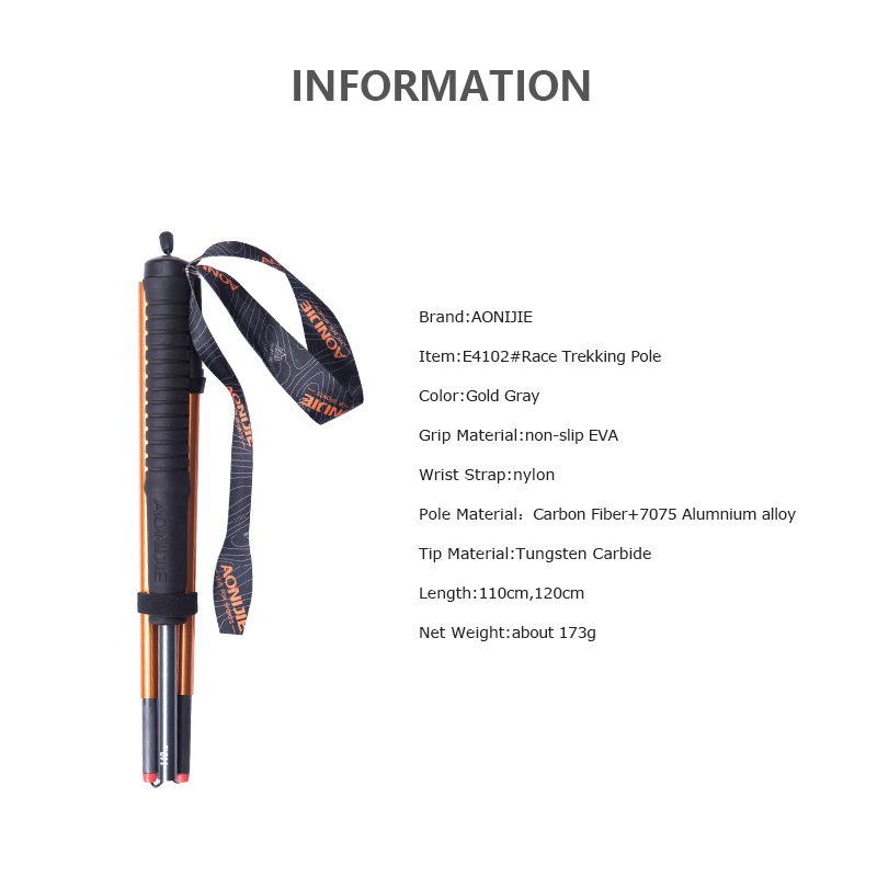2pcs AONIJIE Z-Pole Folding Ul - Trekking Pole Carbon recension och pris
