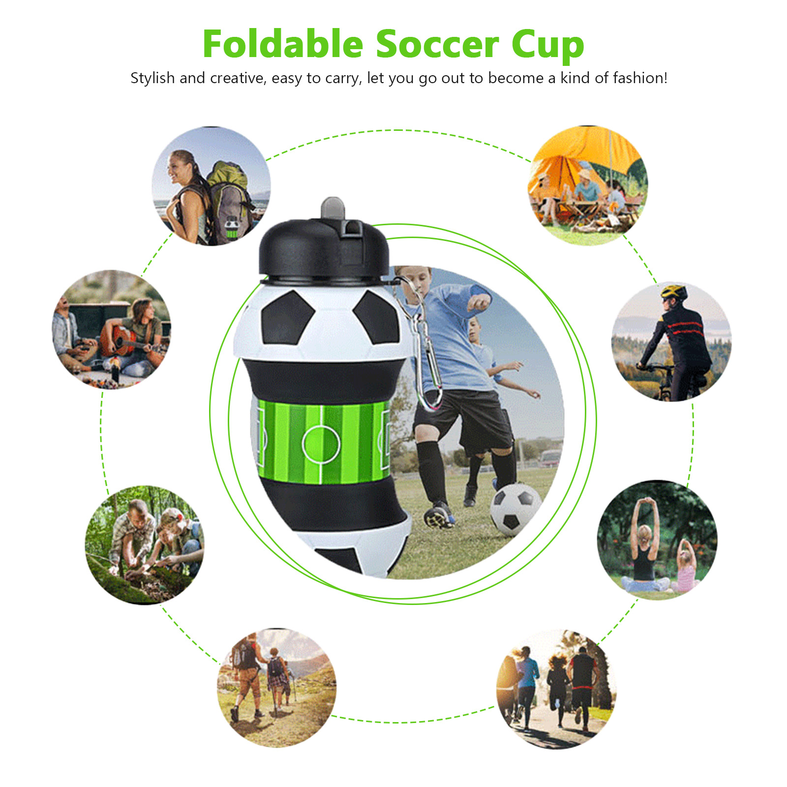 550ml Foldable Football Water  - Running Gear For Kids recension och pris