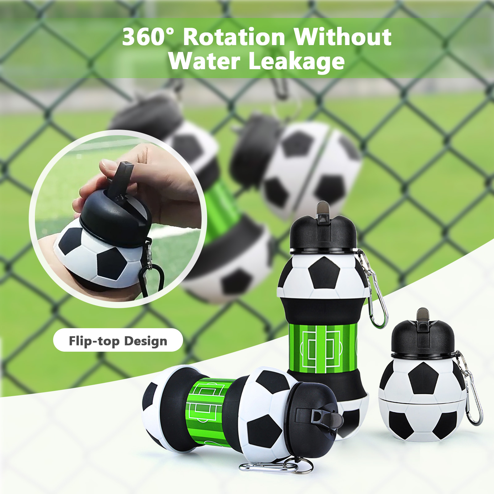 550ml Foldable Football Water  - Running Gear For Kids recension och pris