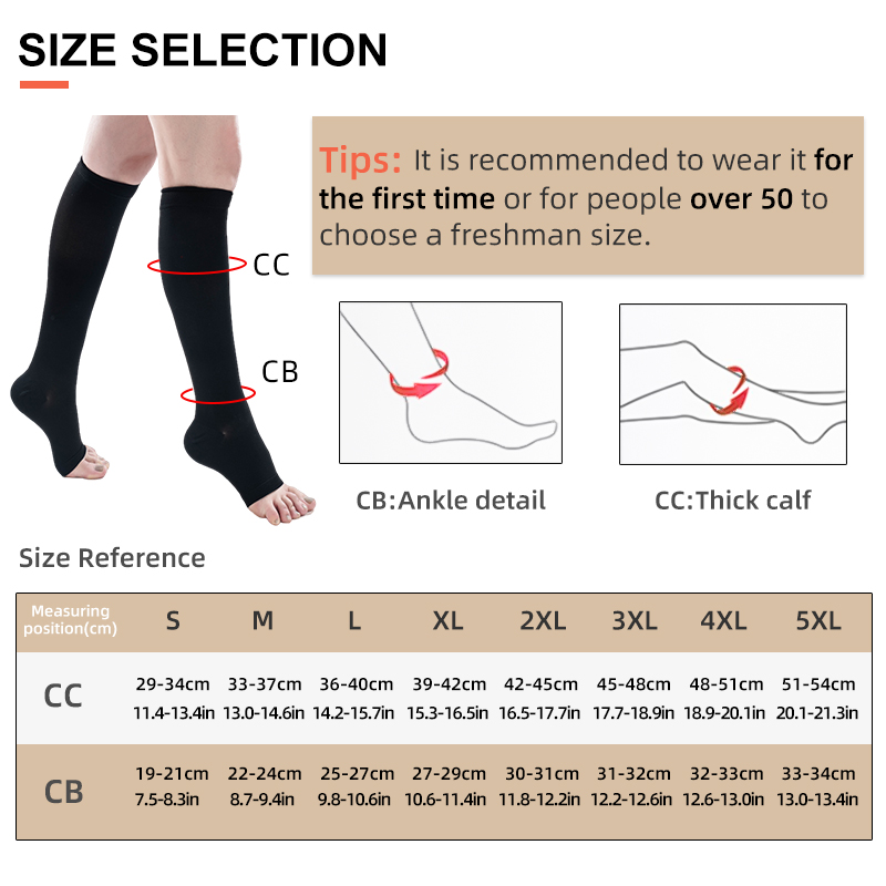 S-5XL 2pcs/Pair Medical Compre - Compression Calf Sleeve recension och pris
